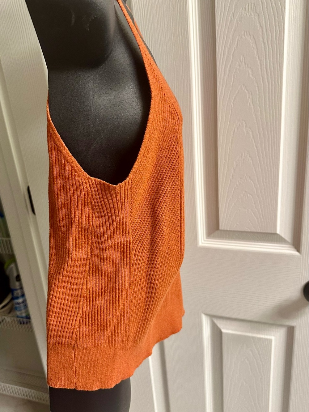Rust Orange Tank with Ribbed Detail - Picture 3 of 4